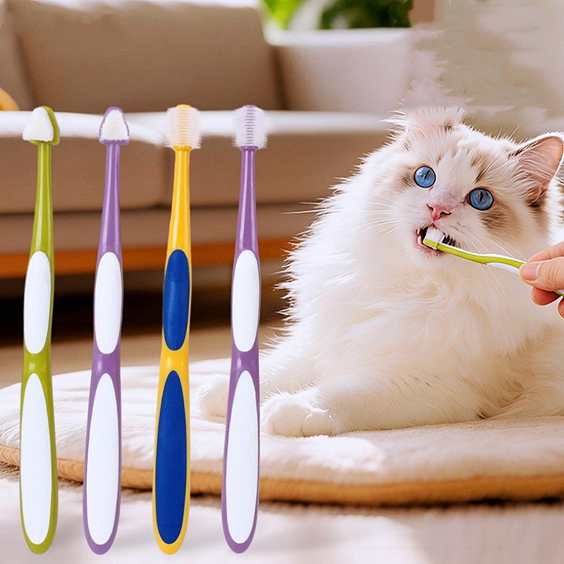 Teeth Whitening Brush - Hundezahnbürste 360-Grad-Haustierzahnbürste Weiche Haarbürste zur Hundezahnreinigung