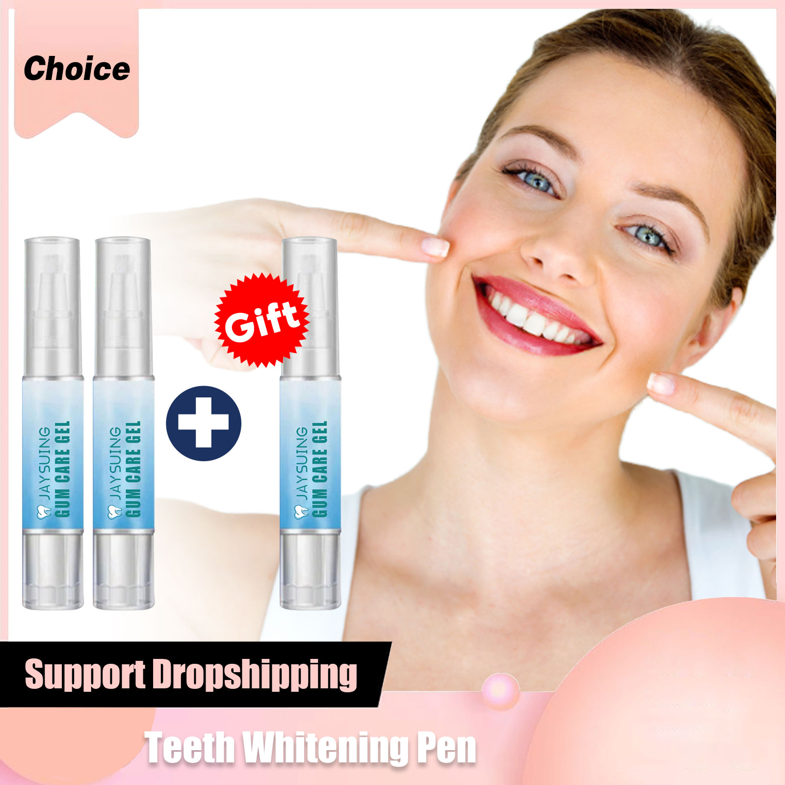 Whitening Pen Bleach - Schillernder weißer Zahnaufhellungsstift, Zahngel, Flecken entfernen,