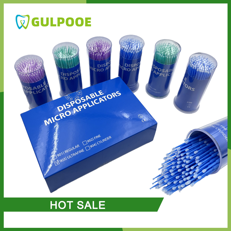 Teeth Whitening Brush - GULPOOE Einweg-Mikrobürste, Dental-Mikrobürsten-Applikatoren, biegsamer langer Schaft,