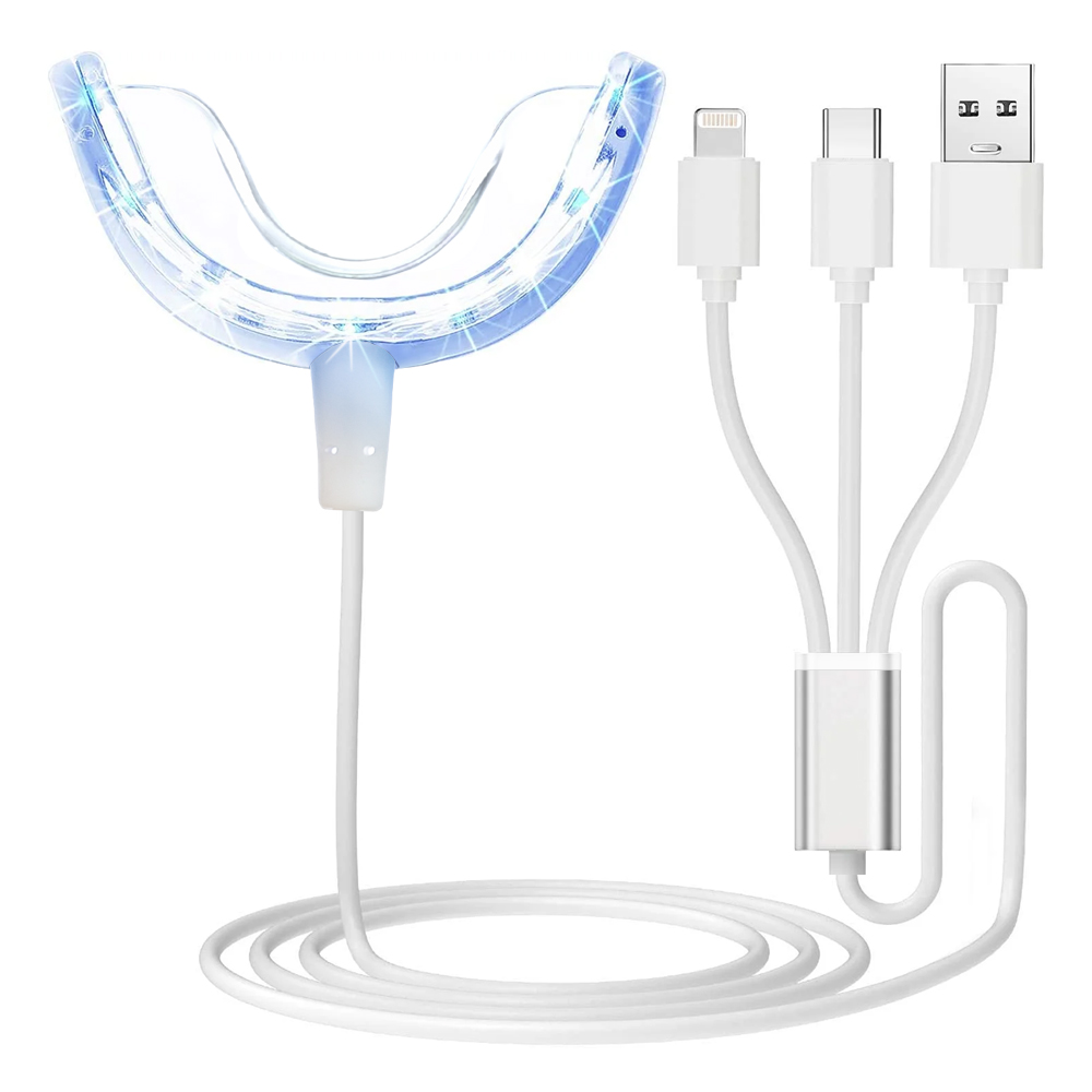 Teeth Whitening With Trays - Zahnaufhellungs-Beschleunigerlicht, 16 x leistungsstärkere blaue LED-Lichter,