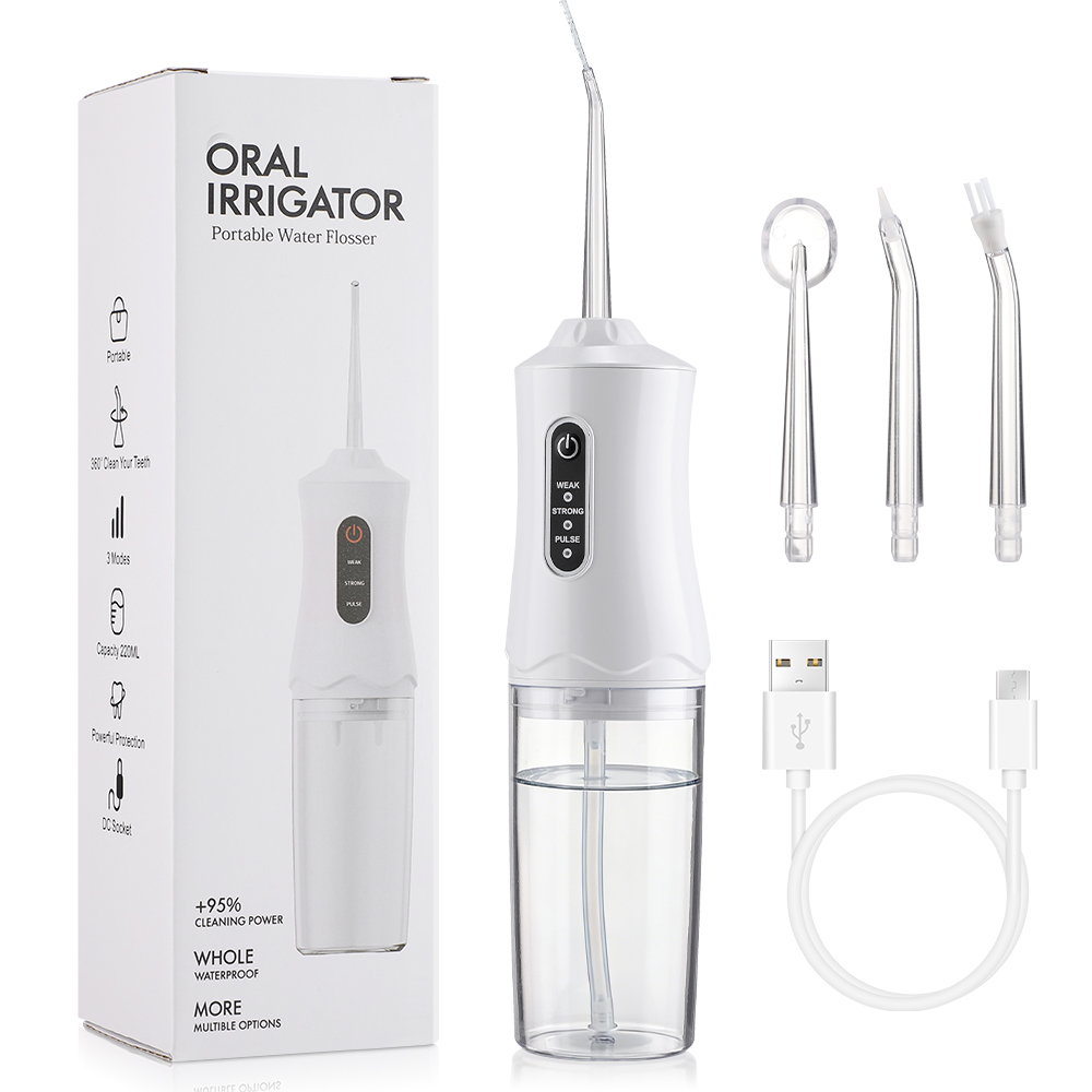 Teeth Whitening Or Tooth Whitening - 3 Modi Munddusche, tragbare Mundspülmaschine, Dental-Wasserflosser,