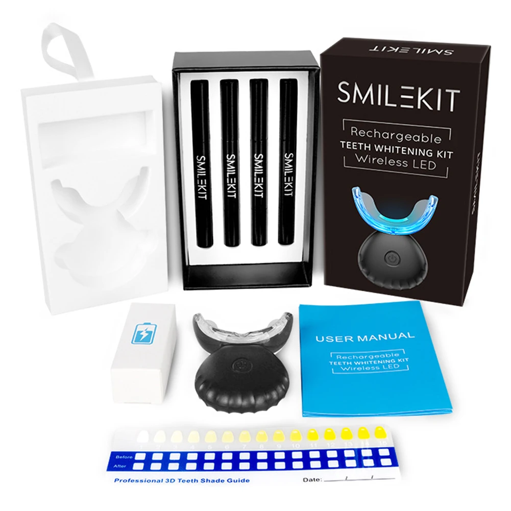 Teeth Whitening With Trays - Dental Zahnaufhellung Kit Mini 16 LED