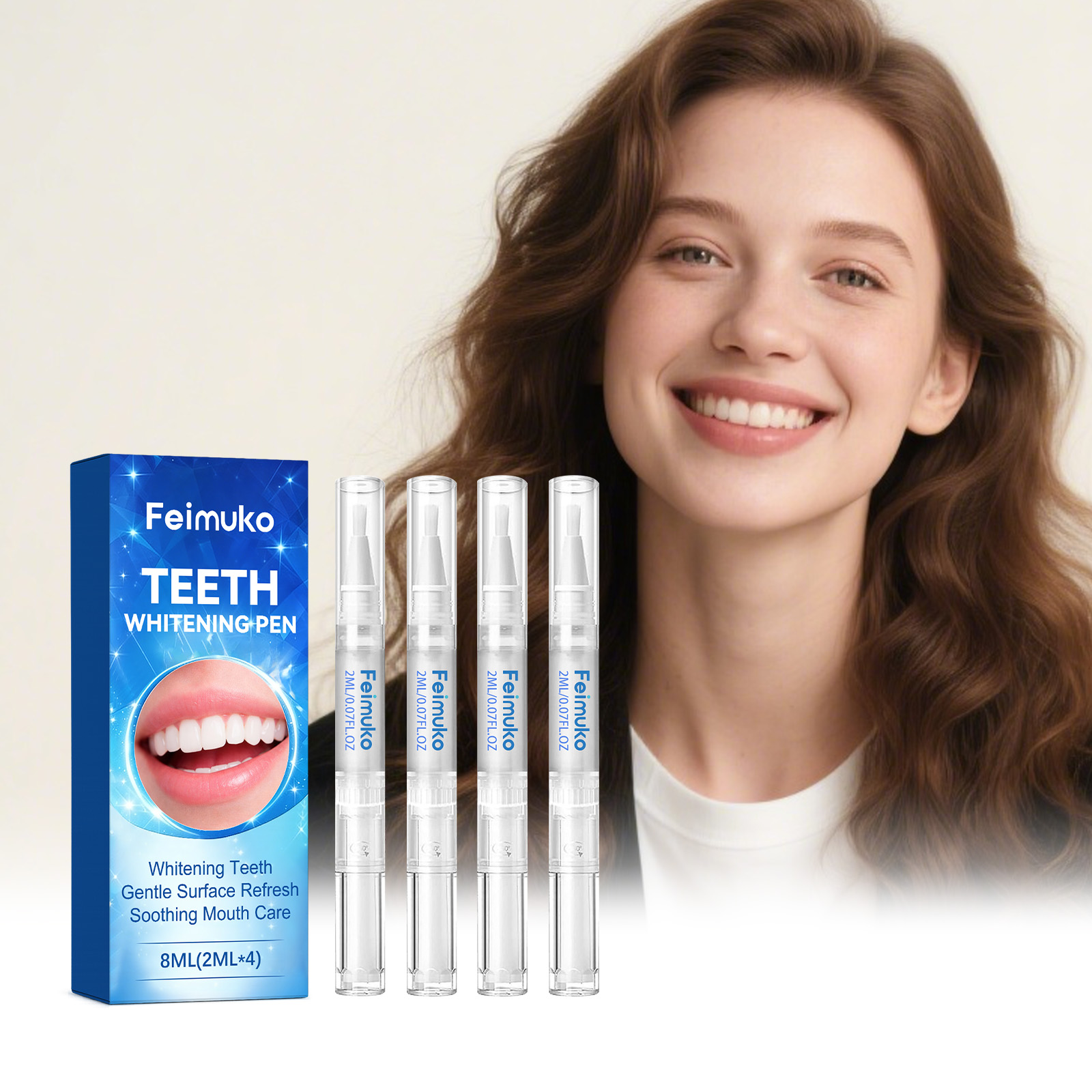 Whitening Pen Bleach - 4 Stück Zahnaufhellungs-Gel-Stift zur Entfernung von