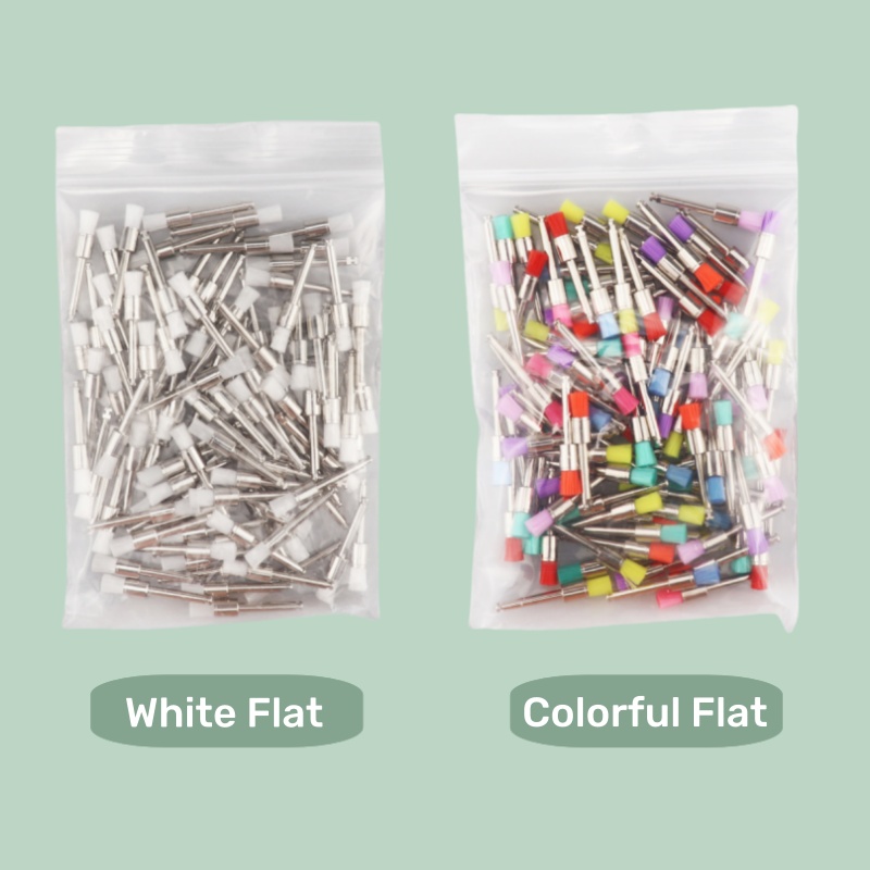 Teeth Whitening Brush - 100 Stück Dental-Prophy-Bürste, flache Nylon-Polierbürsten, Einweg-Bürstenkopf