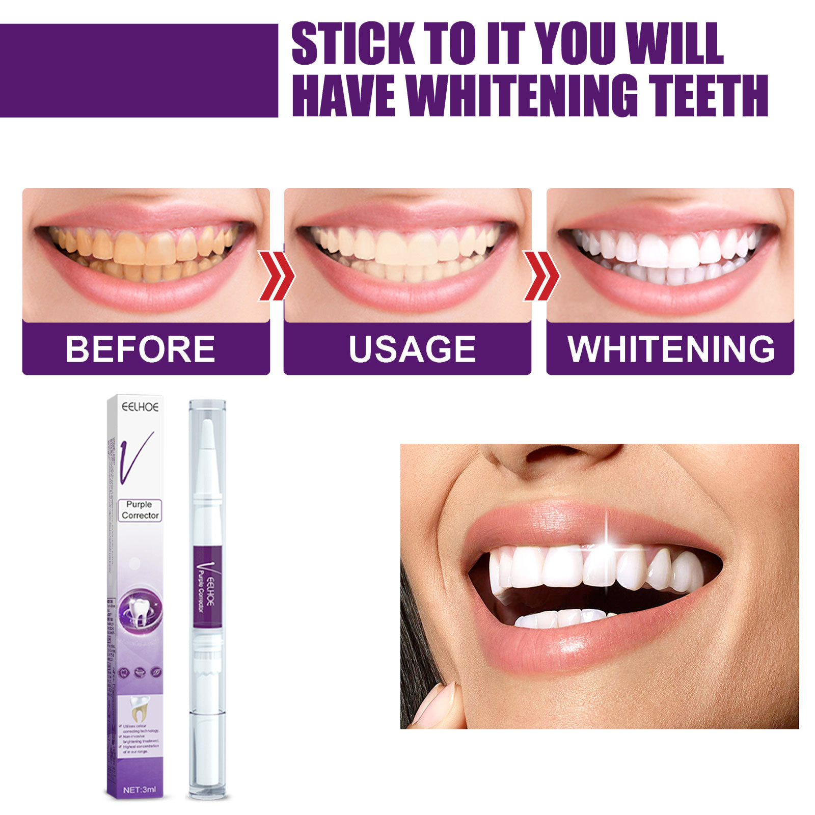 Lila Zähne Bleaching Zahnpasta – Whitening Pen Bleach Bewertung und Preis