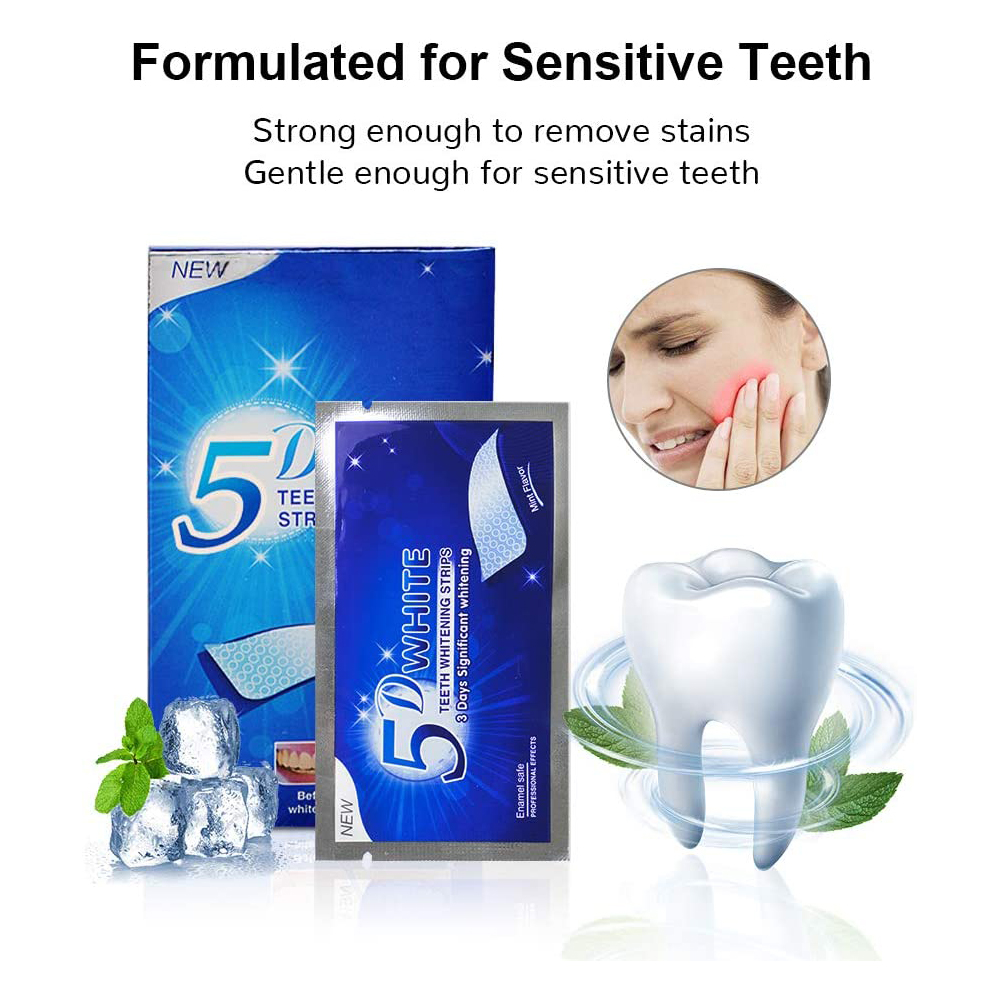 5D Weiße Zahnweißstreifen, Auf – Teeth Whitening Hydrogen Peroxide Bewertung und Preis